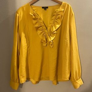 J Crew blouse with ruffle neck size 3X